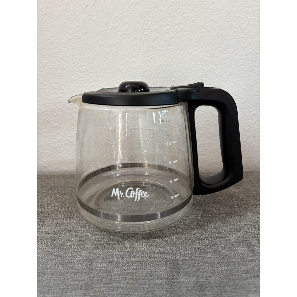 MR COFFEE 12 Cup Replacement Glass Carafe Decanter Pot Black Lid‎ & Handle
